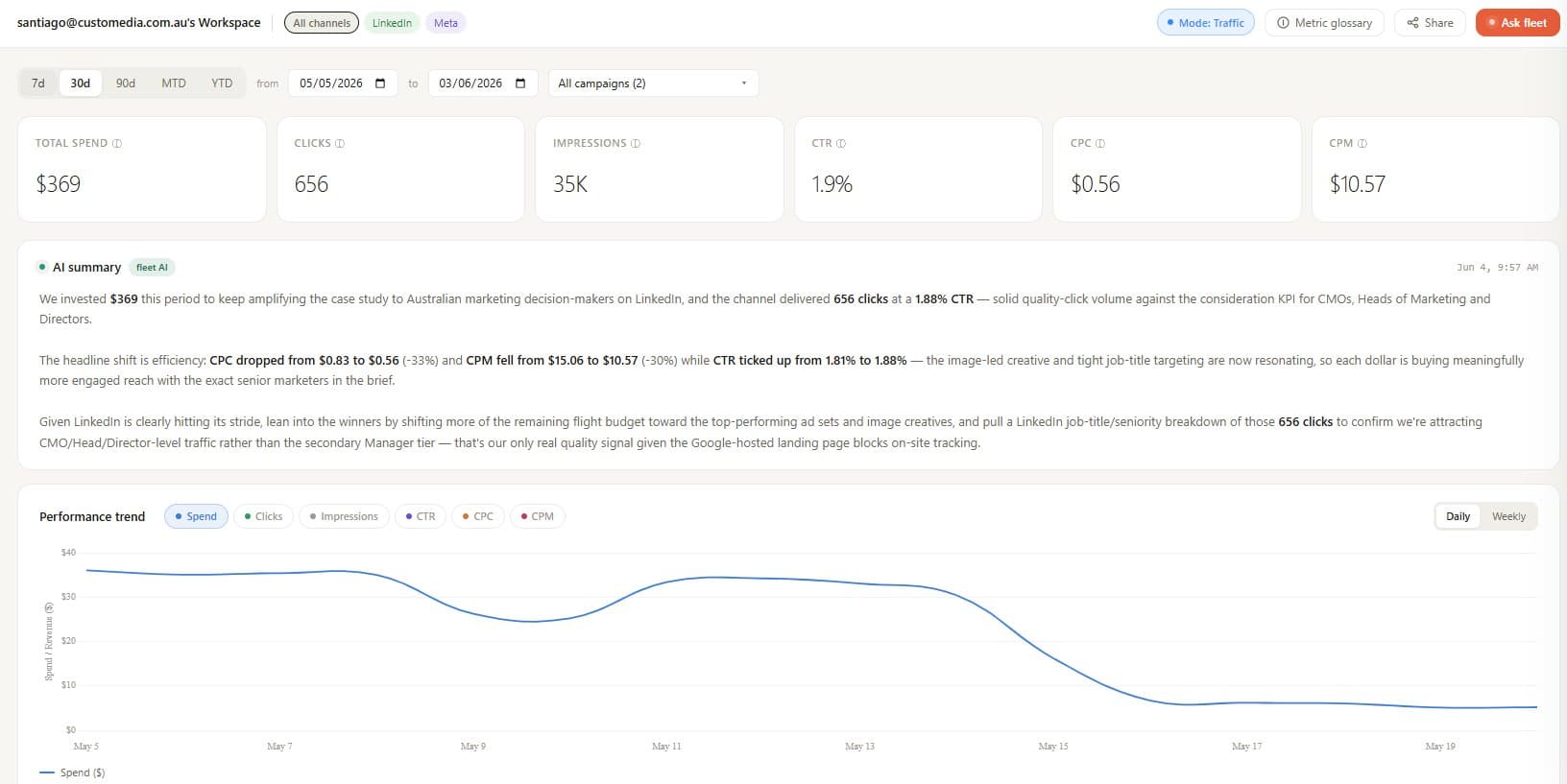 Fleet Dashboard interface